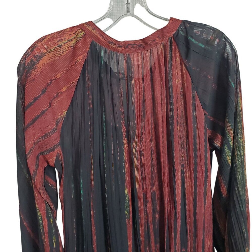Love Kyla Size L Dress Maxi Flowy Boho Chic Tassel Tiered Long Sleeve - Picture 12 of 16